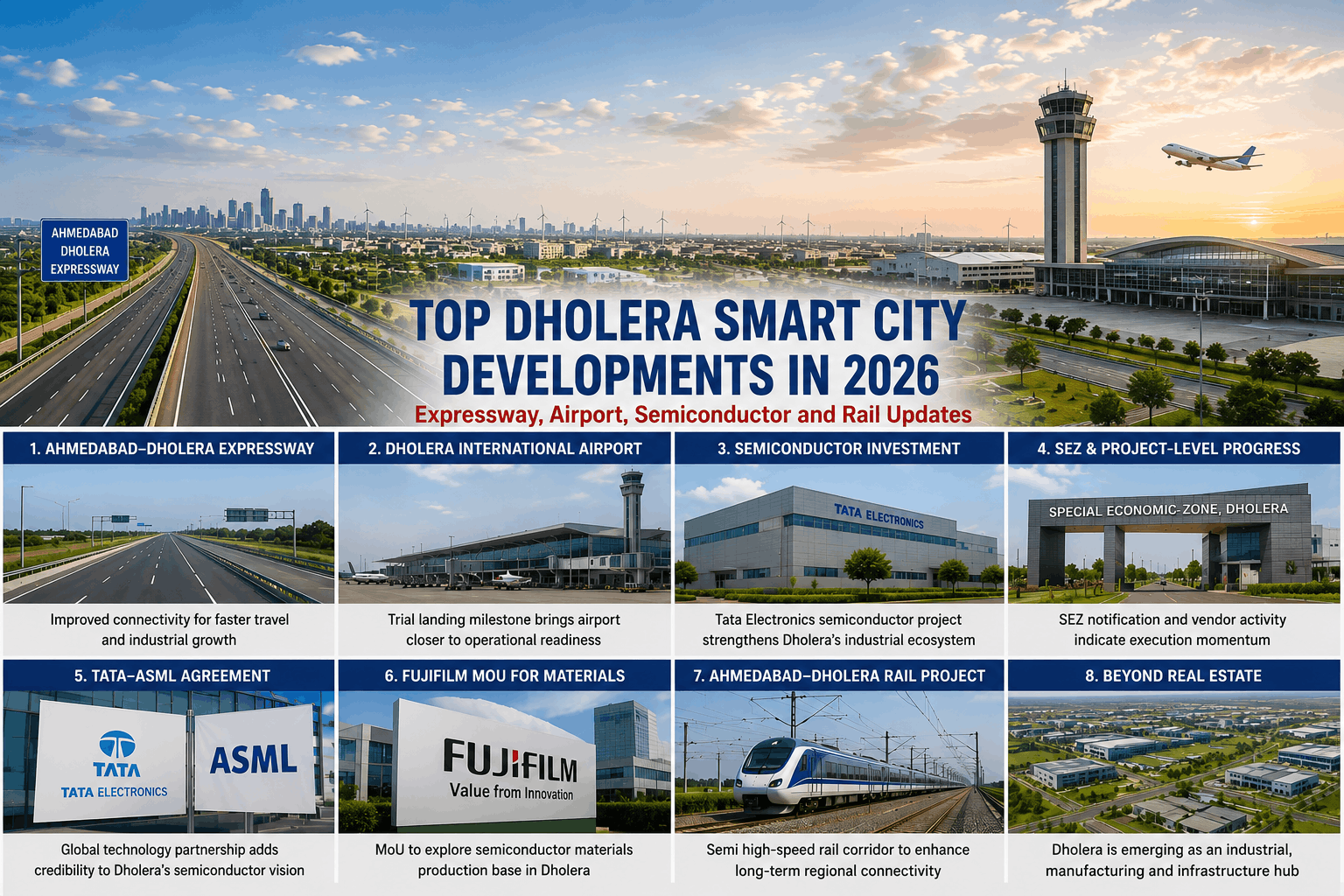 Top Dholera Smart City Developments in 2026: Expressway, Airport, Semiconductor and Rail Updates