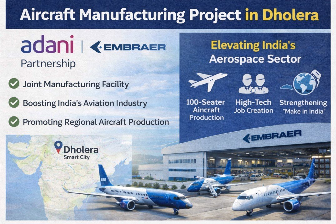 Adani–Embraer Aircraft Manufacturing Project in Dholera to Boost India’s Aviation Sector