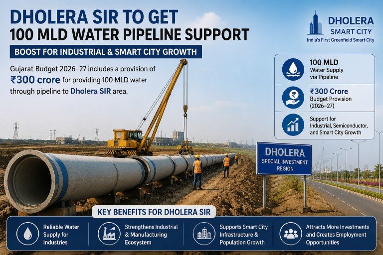 Dholera SIR to Get 100 MLD Water Pipeline Support for Industrial Growth